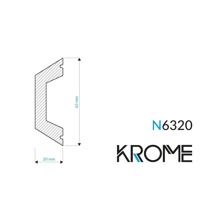 Krome N6320 biała listwa ścienna - sztukateria Krome - dekoracyjne listwy