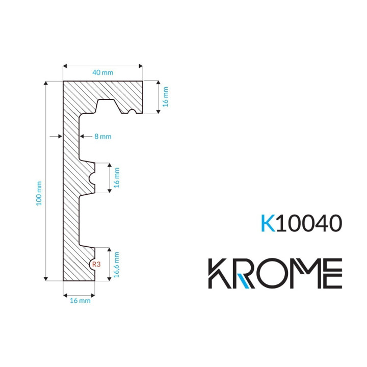 Krome K1004 listwa karniszowa - Maskownice karnisza - Listwy Krome