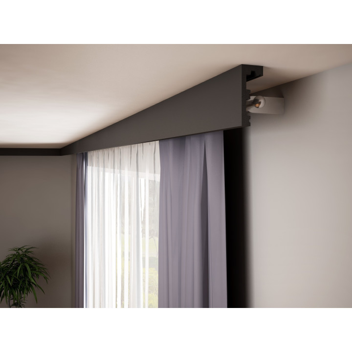Krome K10040B czarna listwa karniszowa - Maskownice karnisza Krome